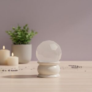 Selenite Diamond Cut Sphere Ball