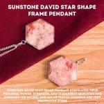 Sunstone David Star Shape Frame Pendant