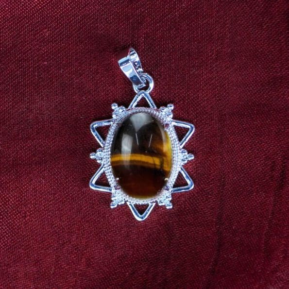 Tiger Eye Star Frame Pendant
