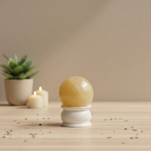 Yellow Calcite Sphere Ball