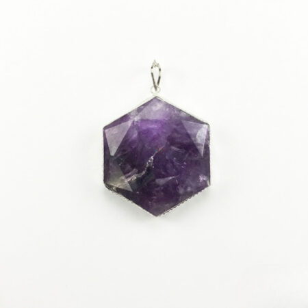 Amethyst David Star Shape Frame Pendant
