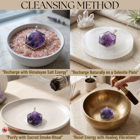 Amethyst David Star Shape Frame Pendant