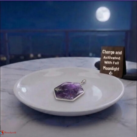 Amethyst David Star Shape Frame Pendant