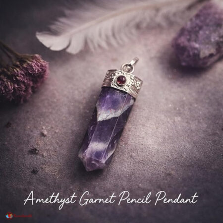 Amethyst Garnet Pencil Pendant