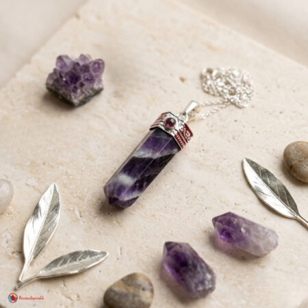 Amethyst Garnet Pencil Pendant