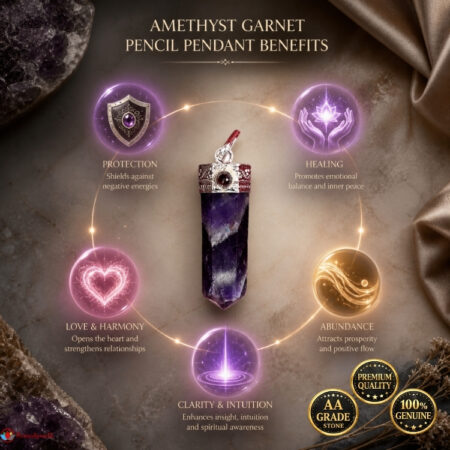 Amethyst Garnet Pencil Pendant