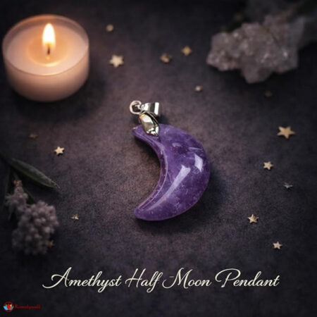 Amethyst Half Moon Pendant