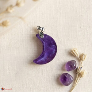 Amethyst Half Moon Pendant
