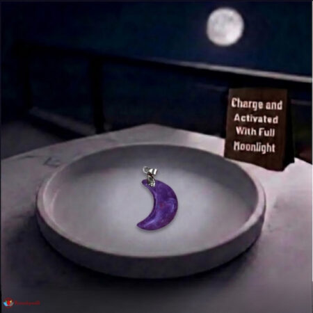 Amethyst Half Moon Pendant