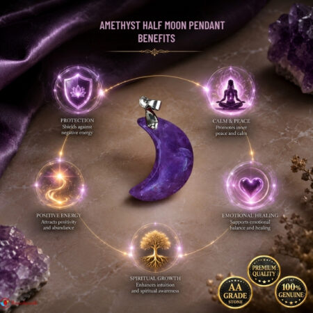 Amethyst Half Moon Pendant