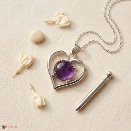 Amethyst Heart Shape Frame Pendant