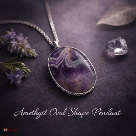 Amethyst Oval Shape Frame Pendant