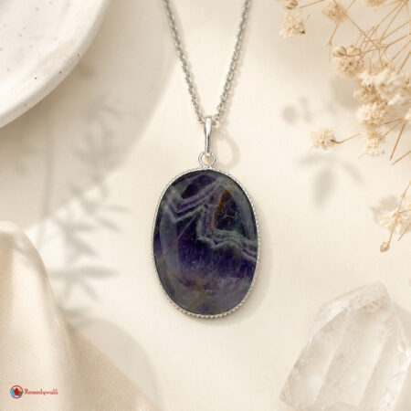 Amethyst Oval Shape Frame Pendant