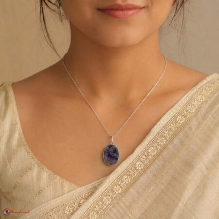 Amethyst Oval Shape Frame Pendant