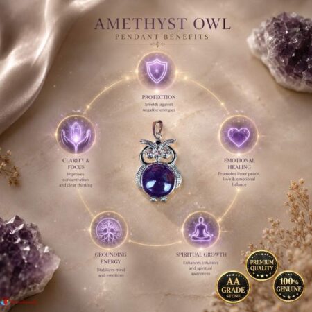 Amethyst Owl Pendant