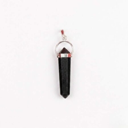Black Shungite Double Terminated Pendant