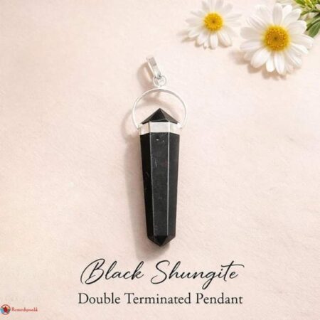 Black Shungite Double Terminated Pendant