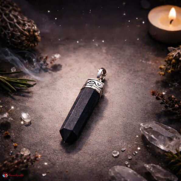 Black Shungite Pencil Pendant