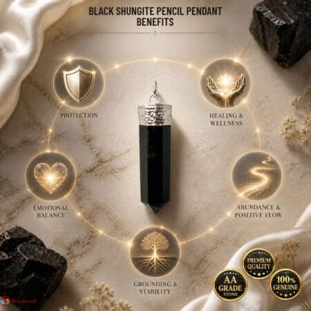 Black Shungite Pencil Pendant
