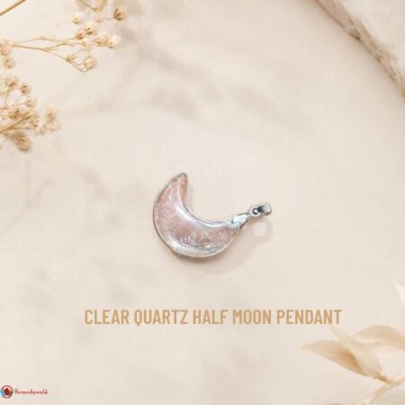 Clear Quartz Half Moon Pendant