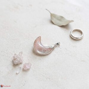 Clear Quartz Half Moon Pendant