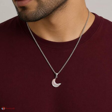 Clear Quartz Half Moon Pendant
