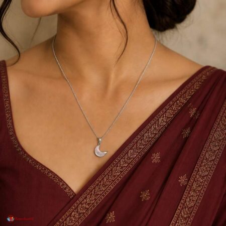 Clear Quartz Half Moon Pendant