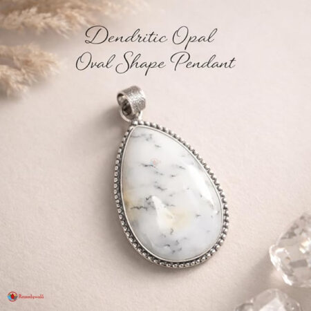 Dendritic Opal Oval Shape Pendant