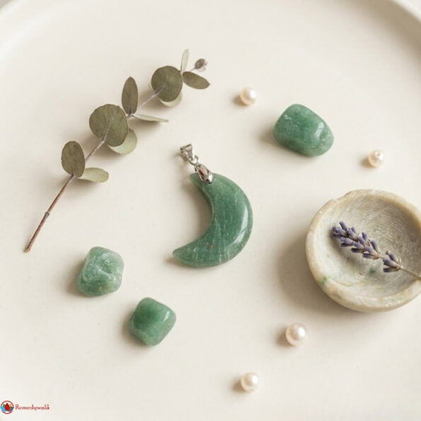 Green Aventurine Half Moon Pendant