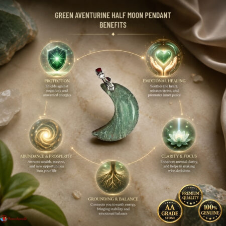 Green Aventurine Half Moon Pendant