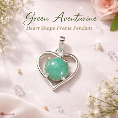Green Aventurine Heart Shape Frame Pendant