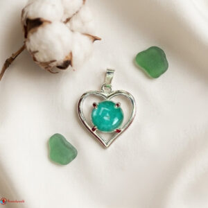 Green Aventurine Heart Shape Frame Pendant