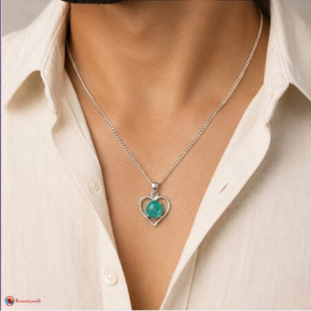 Green Aventurine Heart Shape Frame Pendant