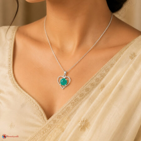 Green Aventurine Heart Shape Frame Pendant