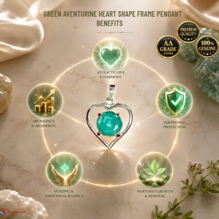 Green Aventurine Heart Shape Frame Pendant