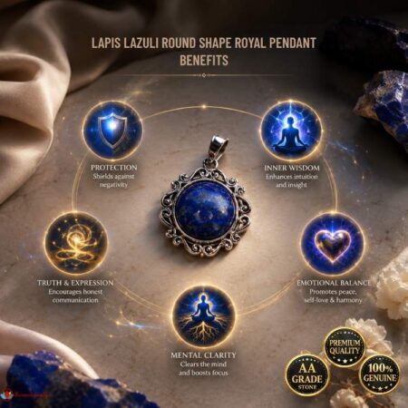 Lapis Lazuli Round Shape Royal Pendant
