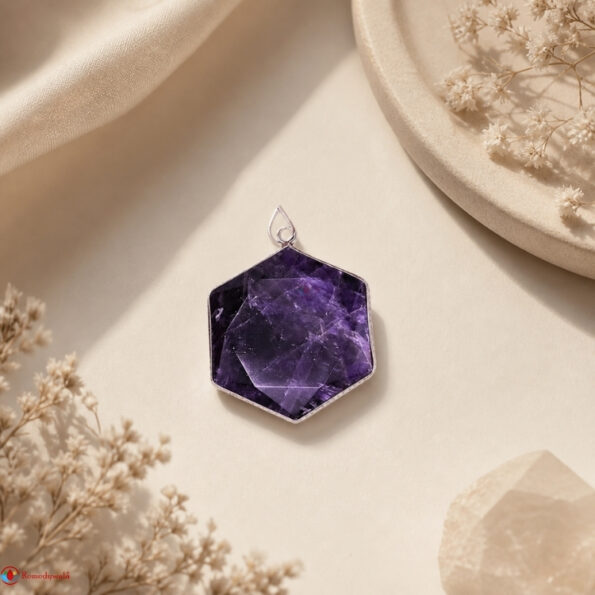 Lepidolite David Star Shape Frame Pendant