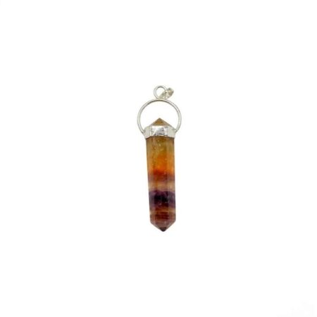 Multicolor Fluorite Double Terminated Pendant