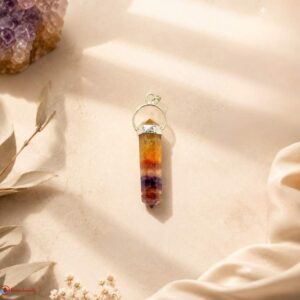 Multicolor Fluorite Double Terminated Pendant