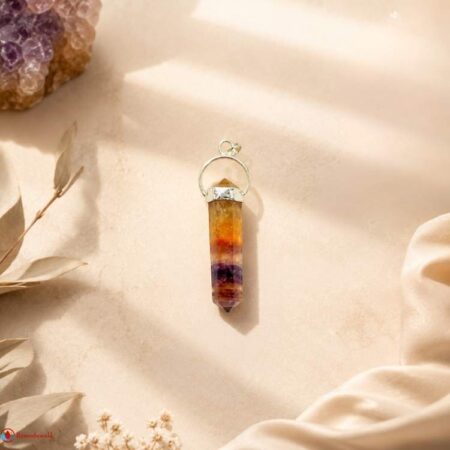 Multicolor Fluorite Double Terminated Pendant