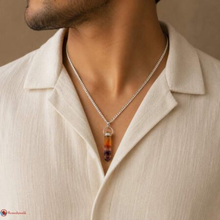 Multicolor Fluorite Double Terminated Pendant