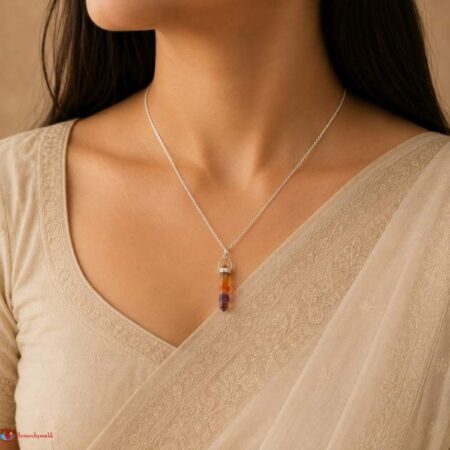 Multicolor Fluorite Double Terminated Pendant