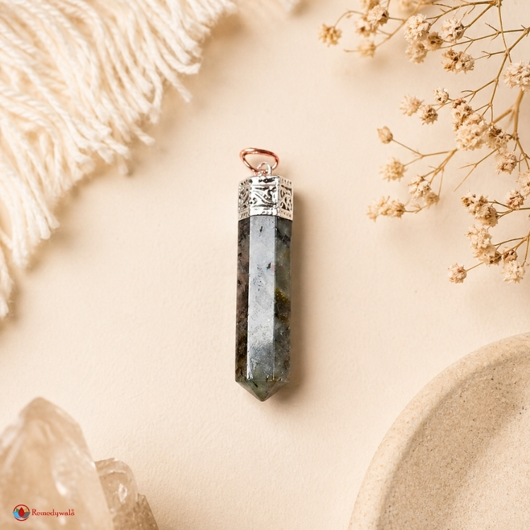 Prehnite Pencil Pendant