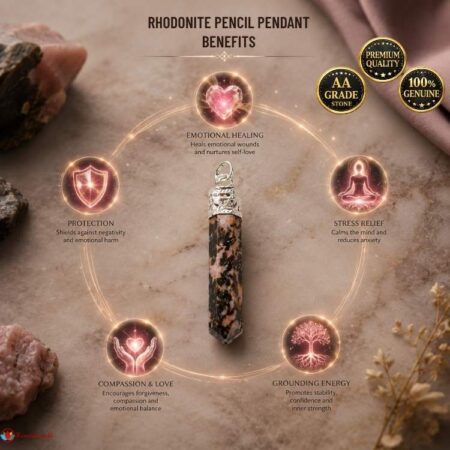 Rhodonite Pencil Pendant
