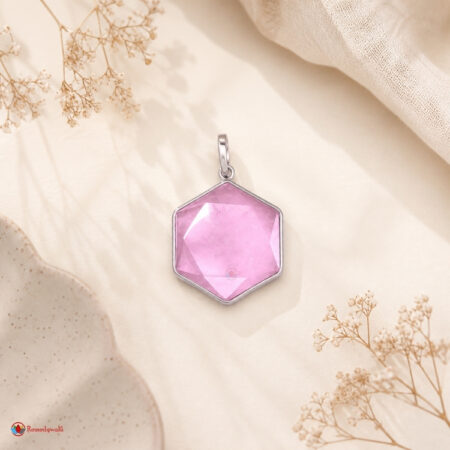 Rose Quartz David Star Shape Frame Pendant