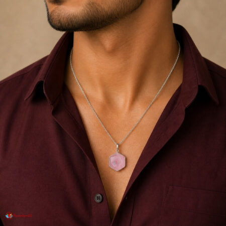 Rose Quartz David Star Shape Frame Pendant