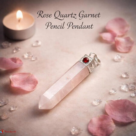 Rose Quartz Garnet Pencil Pendant