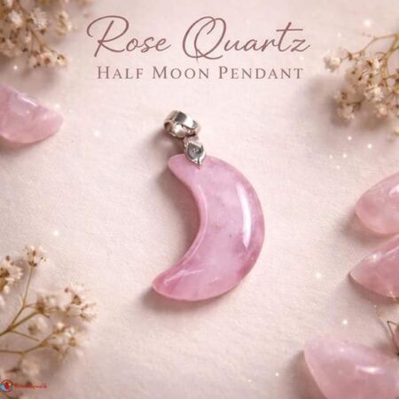 Rose Quartz Half Moon Pendant