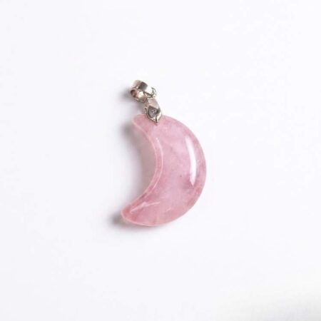 Rose Quartz Half Moon Pendant