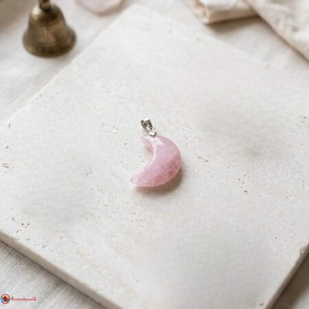Rose Quartz Half Moon Pendant
